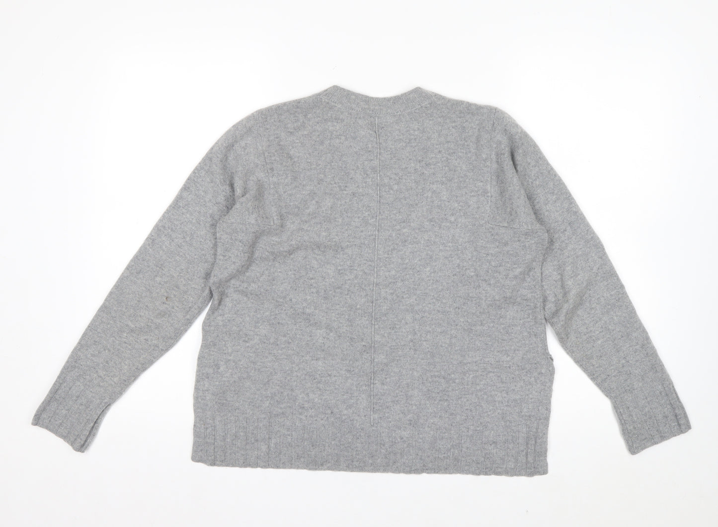 Whistles Women Grey Cashmere Pullover Jumper XS