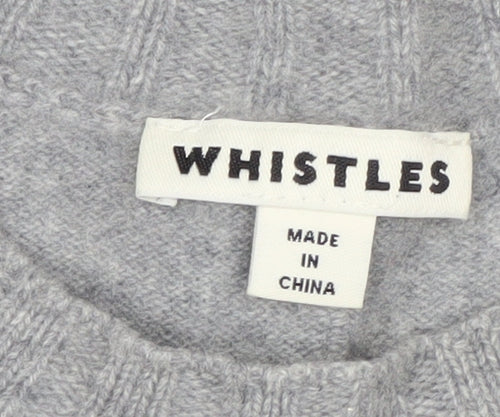 Whistles Women Grey Cashmere Pullover Jumper XS