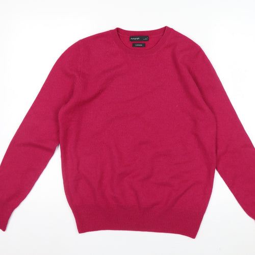 Marks and Spencer Women’s Pink Cashmere Crew Neck Jumper Size 10