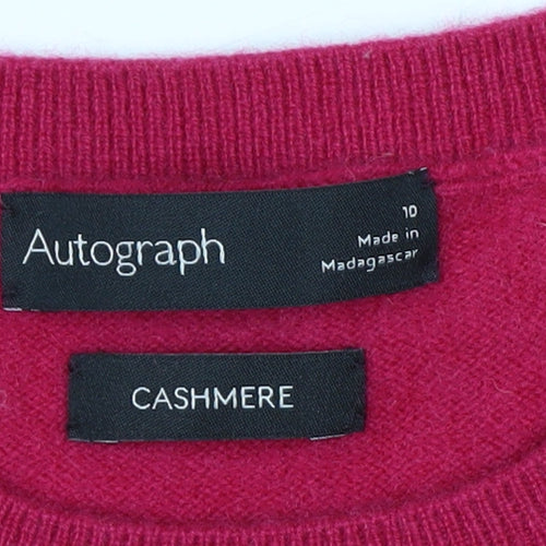 Marks and Spencer Women’s Pink Cashmere Crew Neck Jumper Size 10