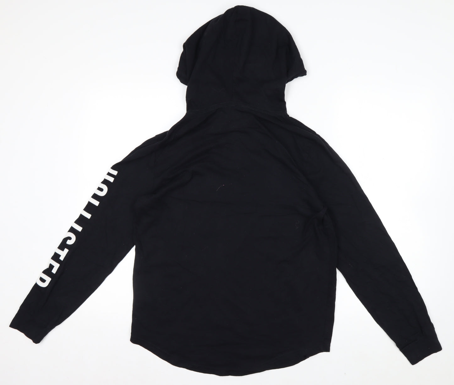 Hollister Men's Black Pullover Hoodie Small Cotton Graphic Logo