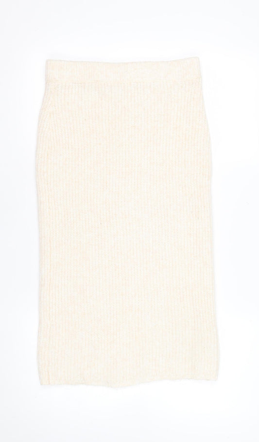 ASOS DESIGN Women Beige Petite Knit Pencil Skirt Size 10