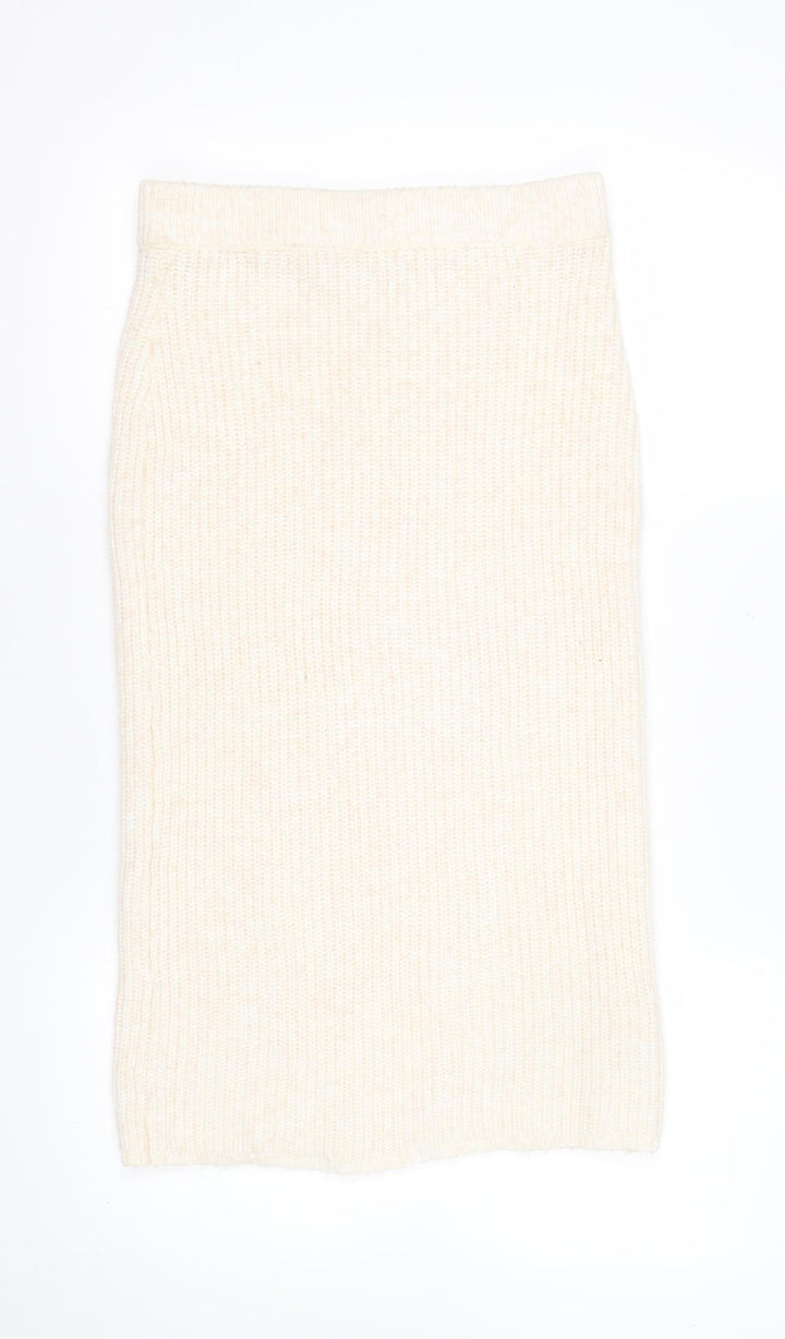 ASOS DESIGN Women Beige Petite Knit Pencil Skirt Size 10