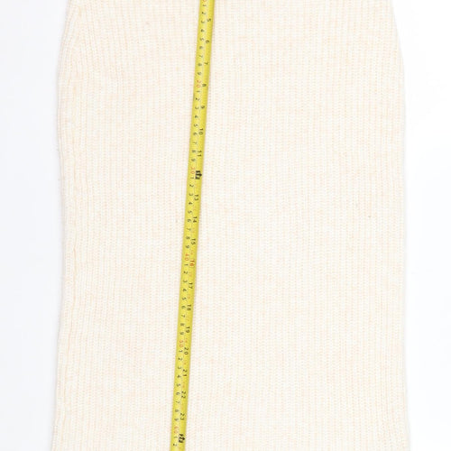 ASOS DESIGN Women Beige Petite Knit Pencil Skirt Size 10
