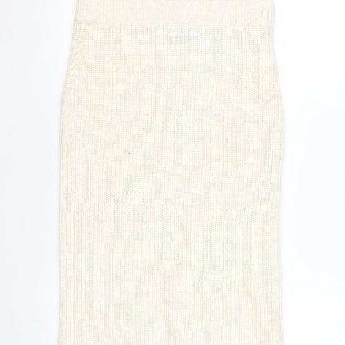 ASOS DESIGN Women Beige Petite Knit Pencil Skirt Size 10