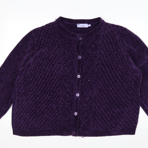 Honor Millburn Women's Purple Cardigan XL 22-24 Button Knit