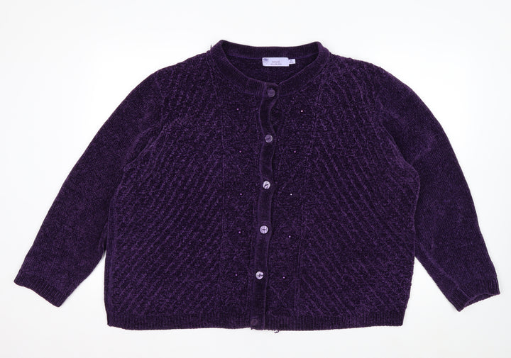 Honor Millburn Women's Purple Cardigan XL 22-24 Button Knit