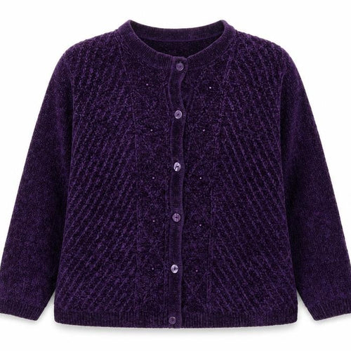 Honor Millburn Women's Purple Cardigan XL 22-24 Button Knit