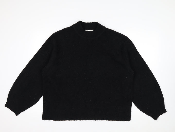 Marks and Spencer Women’s Black Mock Neck Wool Blend Jumper L
