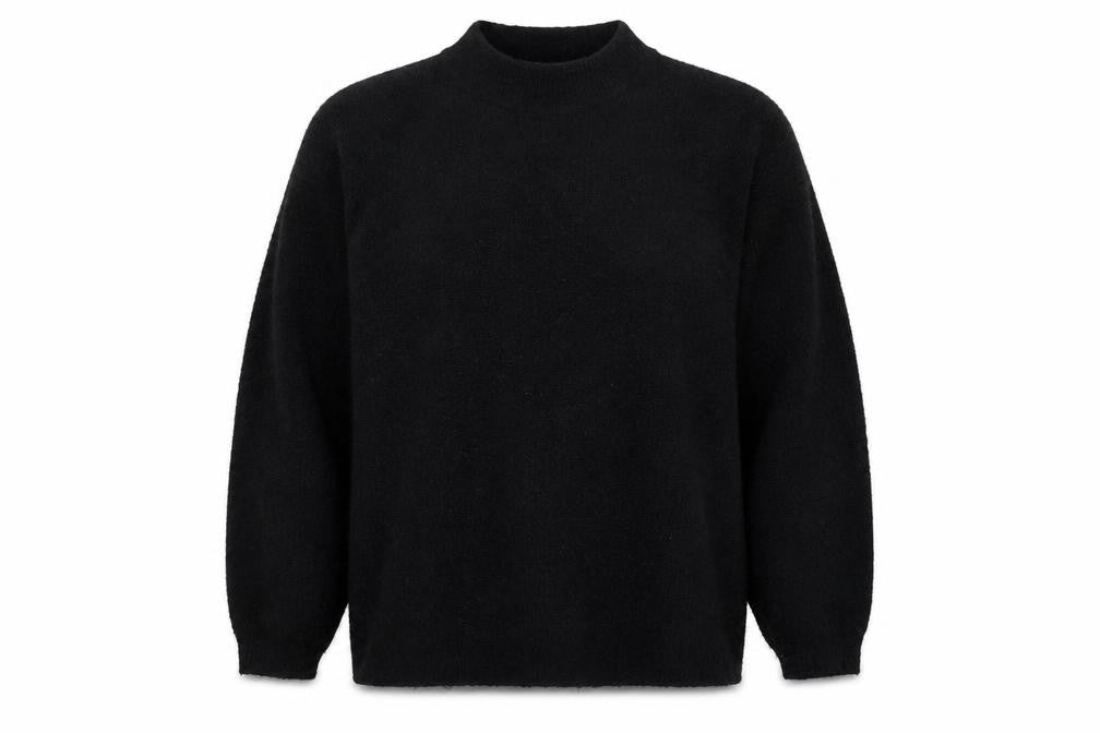 Front view of Marks & Spencer Women’s Black Mock Neck Wool Blend Jumper L