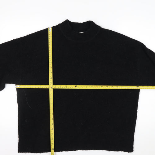 Marks and Spencer Women’s Black Mock Neck Wool Blend Jumper L