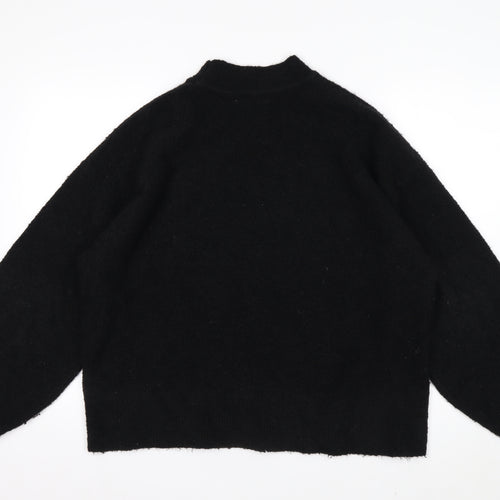 Marks and Spencer Women’s Black Mock Neck Wool Blend Jumper L
