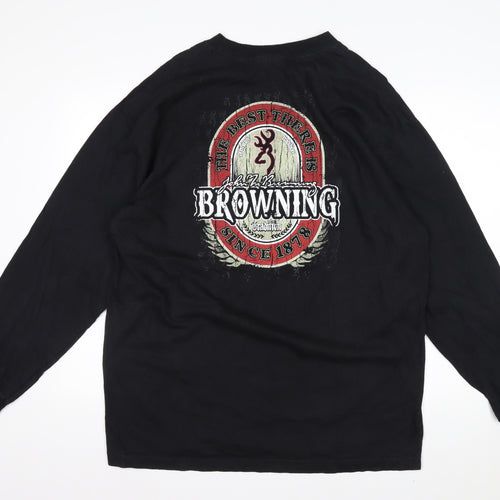 Browning Mens Black XL Long Sleeve Graphic Cotton Shirt