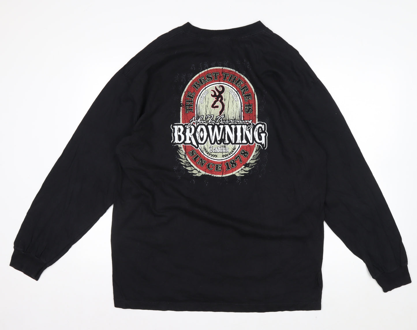 Browning Mens Black XL Long Sleeve Graphic Cotton Shirt