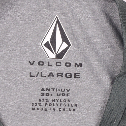 Volcom Men’s Grey Colourblock Long Sleeve UV T-Shirt Size L