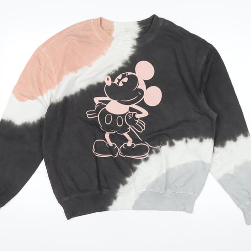 Disney Womens Multicoloured Tie Dye Mickey Mouse Cotton Sweatshirt M