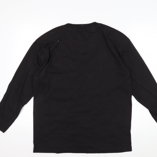 Carole Little Sport Women’s Black Sequin Long Sleeve Cotton T-Shirt M