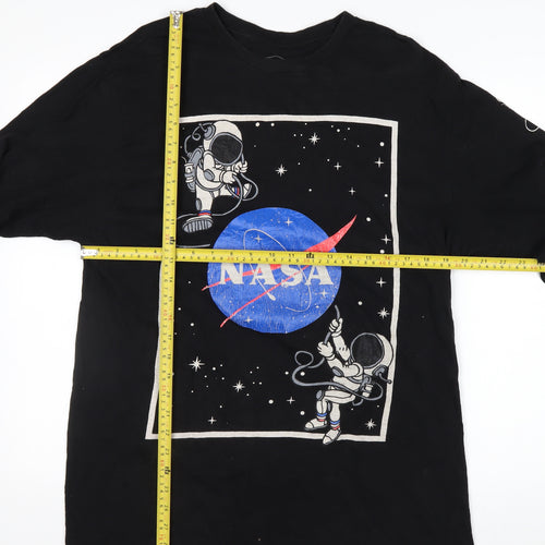 Eighty Eight Men's Black NASA Long Sleeve Graphic T-Shirt Size L