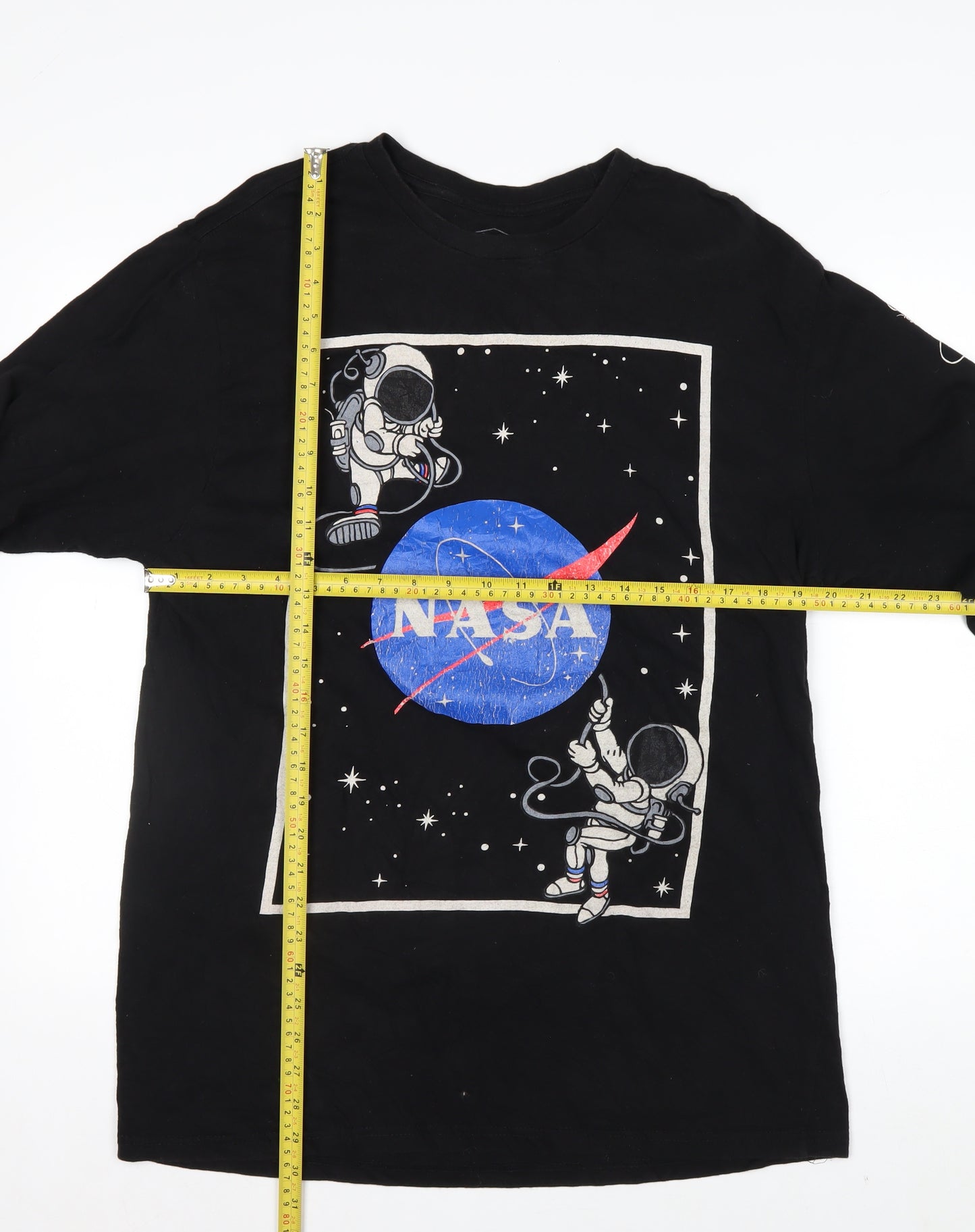 Eighty Eight Men's Black NASA Long Sleeve Graphic T-Shirt Size L