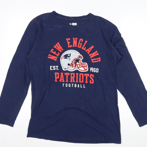 NFL Team Apparel Men's Blue New England Patriots Long Sleeve T-Shirt Size M