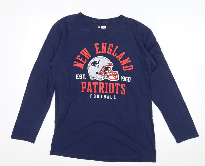 NFL Team Apparel Men's Blue New England Patriots Long Sleeve T-Shirt Size M