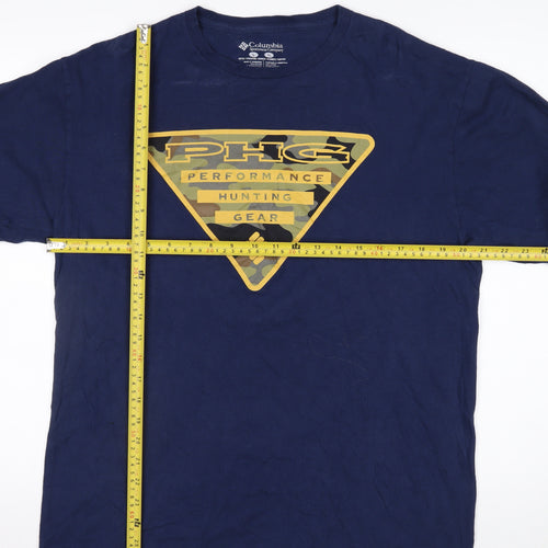 Columbia Men's Blue PHG Long Sleeve Cotton Hunting T-Shirt Size L