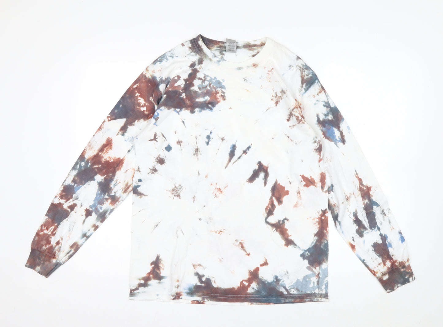 Gildan Men’s Multicoloured Tie-Dye Long Sleeve Cotton T-Shirt M
