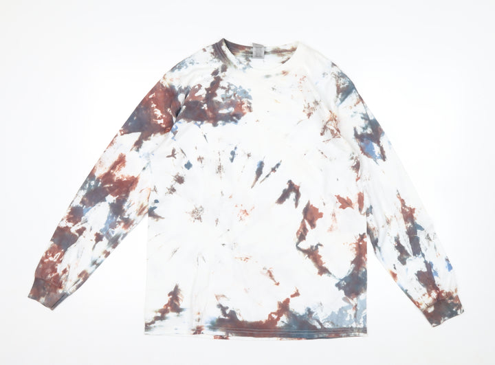 Gildan Men’s Multicoloured Tie-Dye Long Sleeve Cotton T-Shirt M