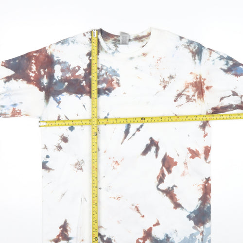 Gildan Men’s Multicoloured Tie-Dye Long Sleeve Cotton T-Shirt M