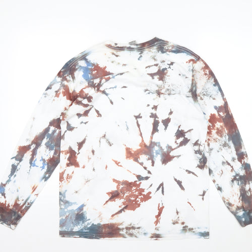 Gildan Men’s Multicoloured Tie-Dye Long Sleeve Cotton T-Shirt M