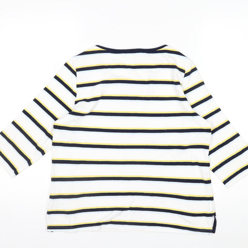Marks and Spencer Womens Multicoloured Striped 3/4 Sleeve Jersey Top Size 14