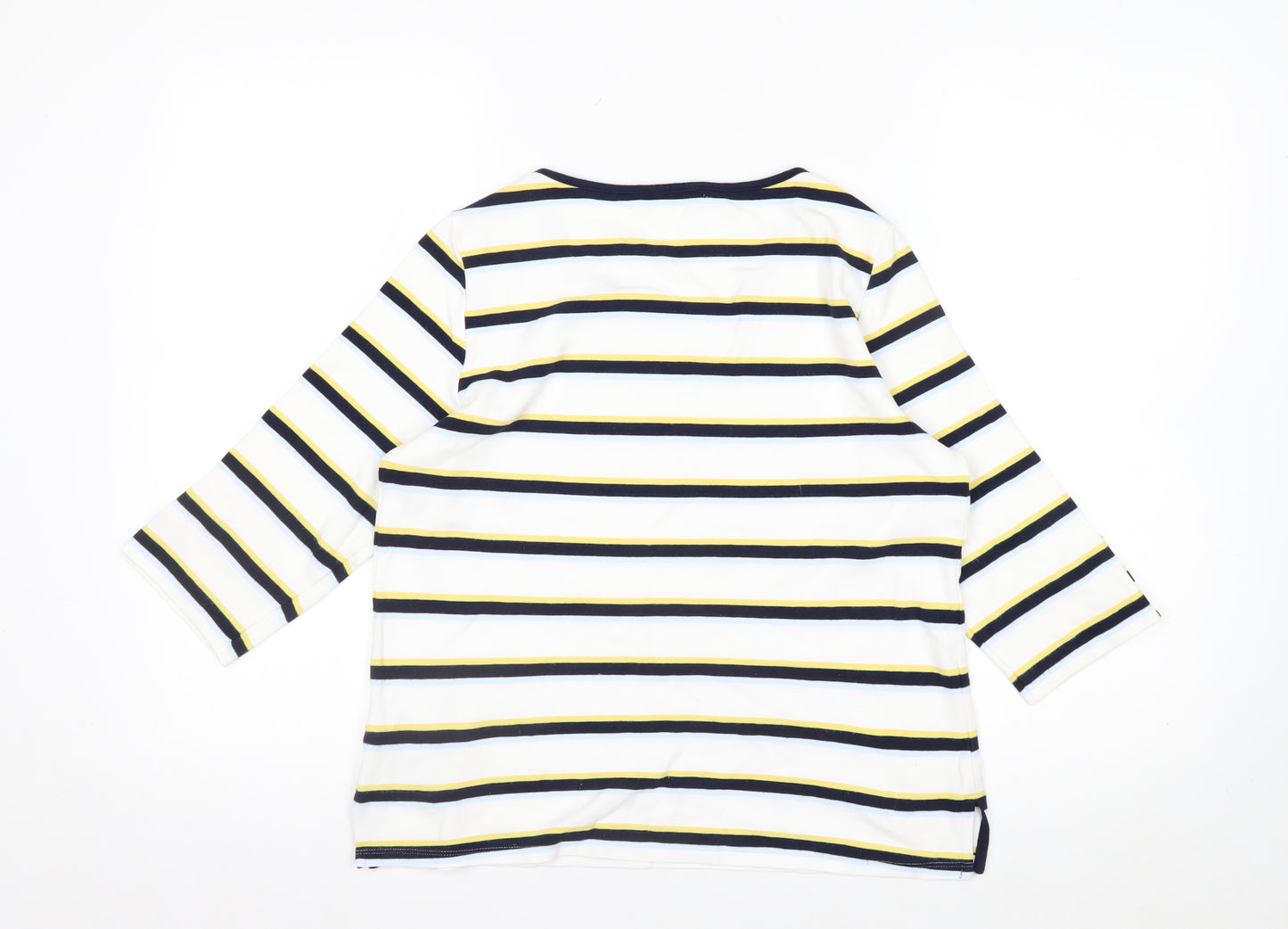 Marks and Spencer Womens Multicoloured Striped 3/4 Sleeve Jersey Top Size 14