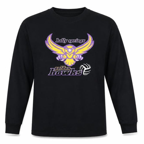 Fruit of the Loom Mens Black Long Sleeve Graphic Sports T-Shirt Size M