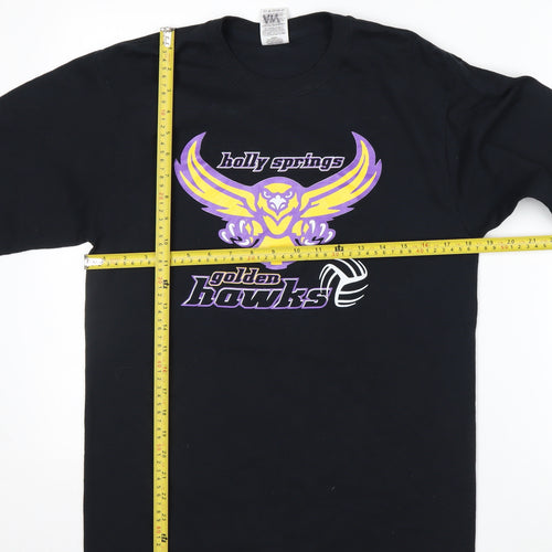 Fruit of the Loom Mens Black Long Sleeve Graphic Sports T-Shirt Size M