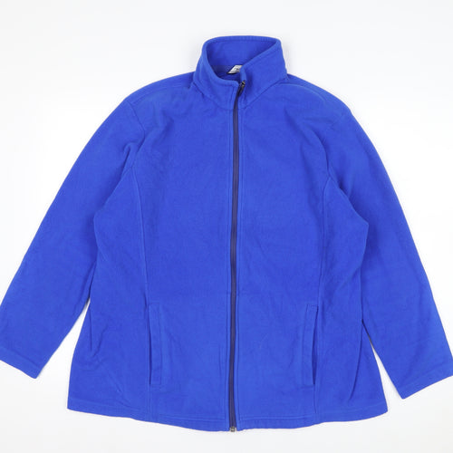 Lands' End Men's Blue Fleece Full Zip Jacket 2XL Regular Fit