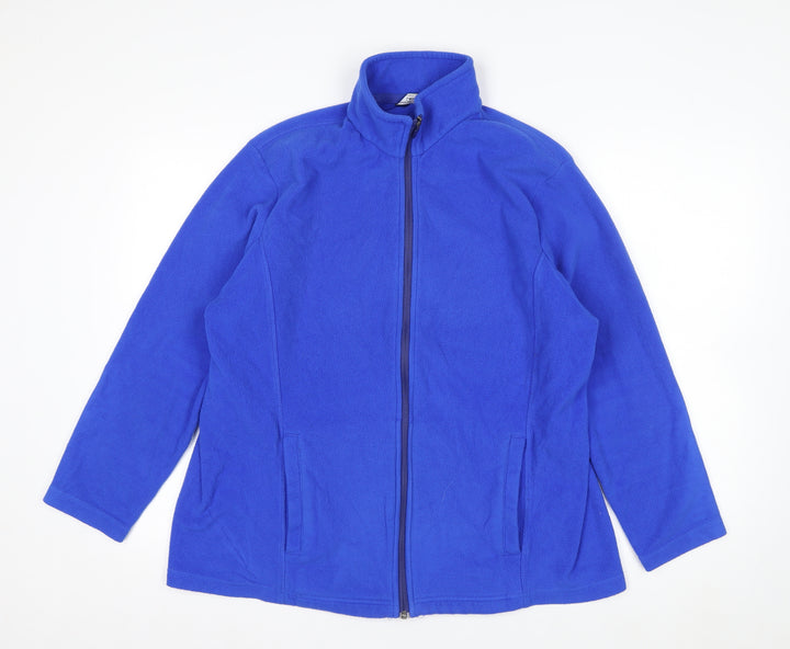 Lands' End Men's Blue Fleece Full Zip Jacket 2XL Regular Fit