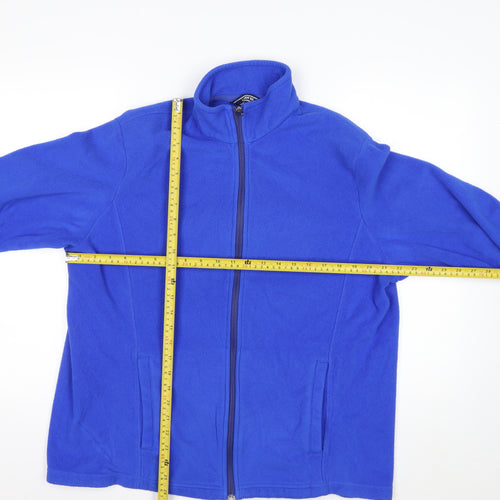 Lands' End Men's Blue Fleece Full Zip Jacket 2XL Regular Fit