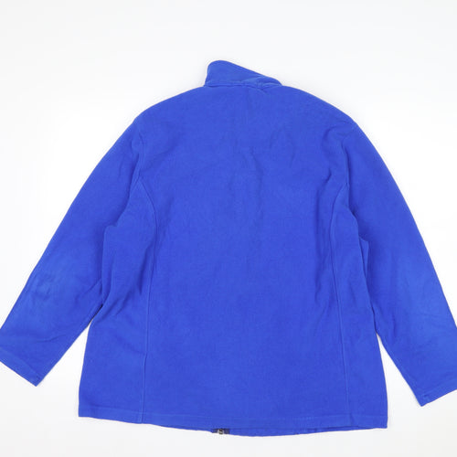 Lands' End Men's Blue Fleece Full Zip Jacket 2XL Regular Fit
