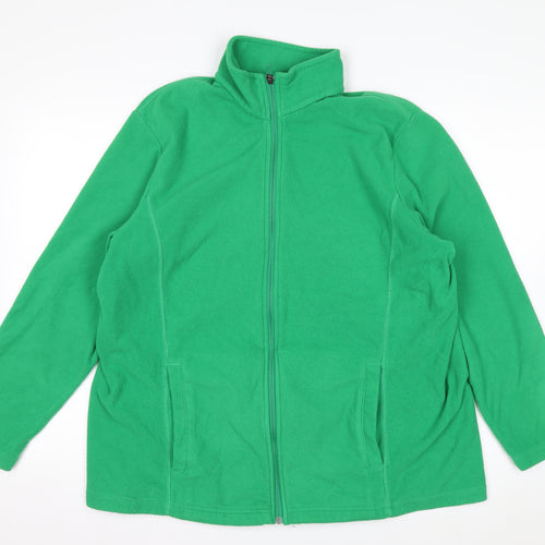Lands' End Women's Green Fleece Full Zip Jacket Size 20 Plus
