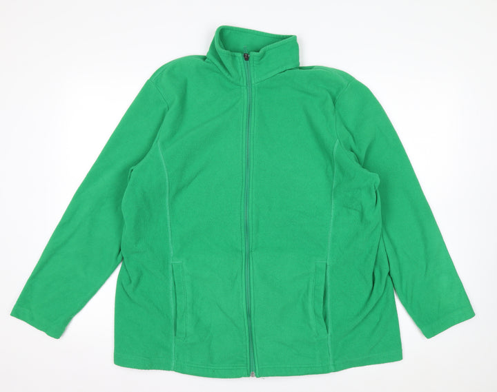 Lands' End Women's Green Fleece Full Zip Jacket Size 20 Plus
