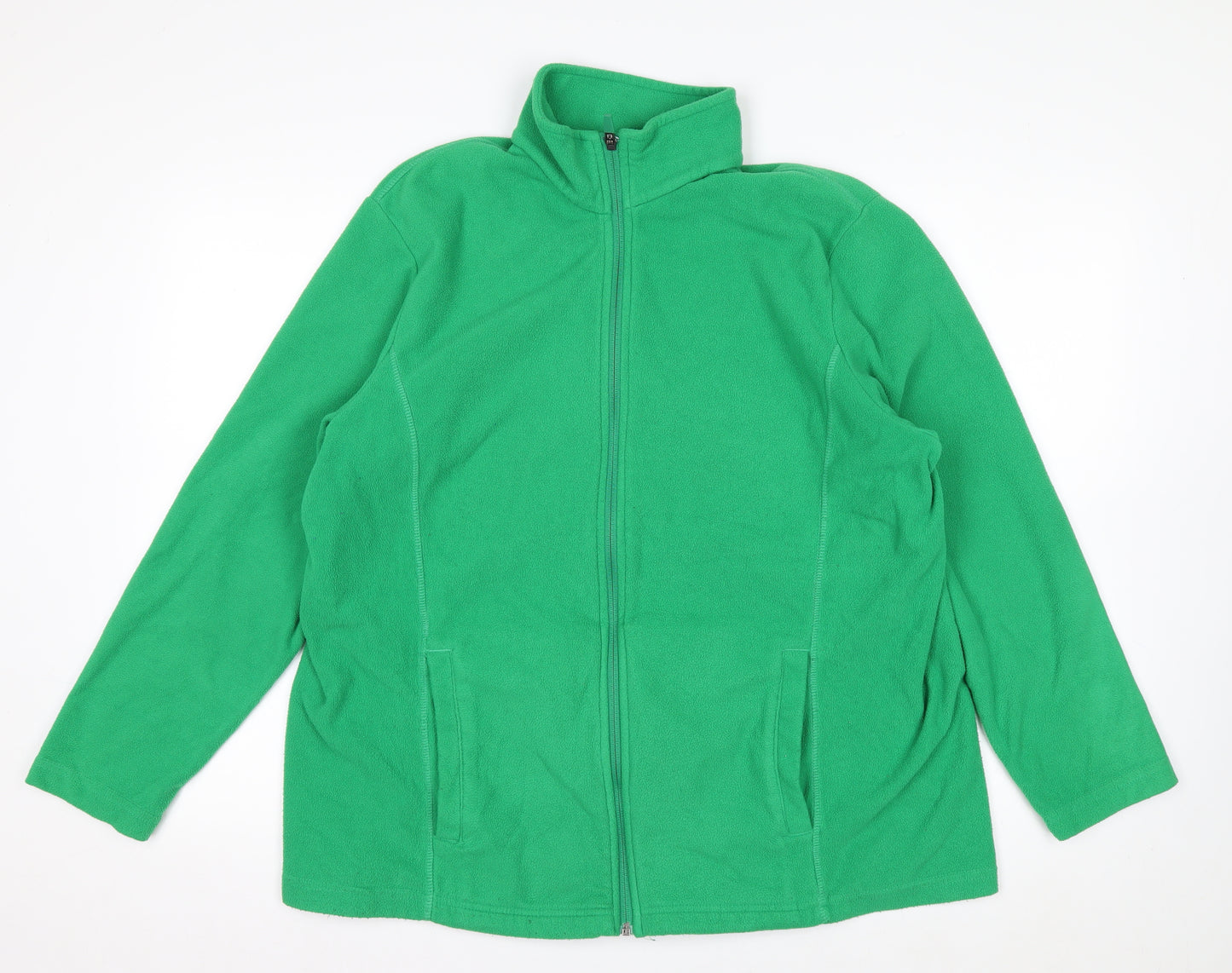 Lands' End Women's Green Fleece Full Zip Jacket Size 20 Plus