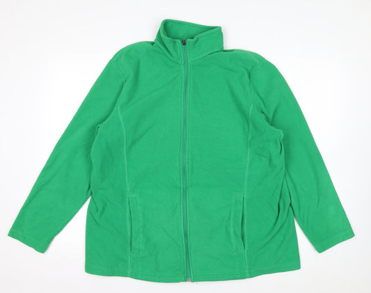 Lands' End Women's Green Fleece Full Zip Jacket Size 20 Plus