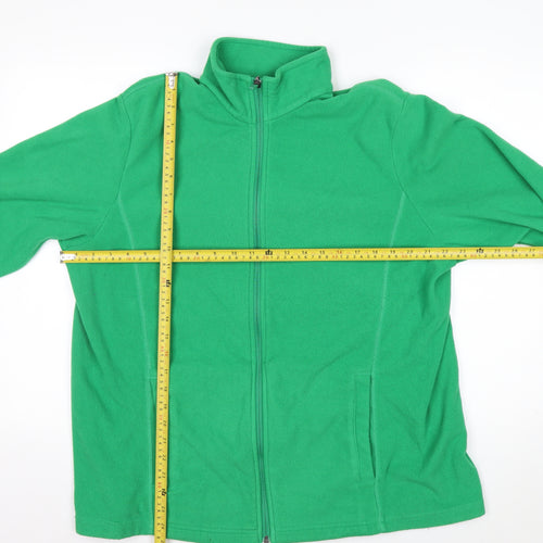 Lands' End Women's Green Fleece Full Zip Jacket Size 20 Plus