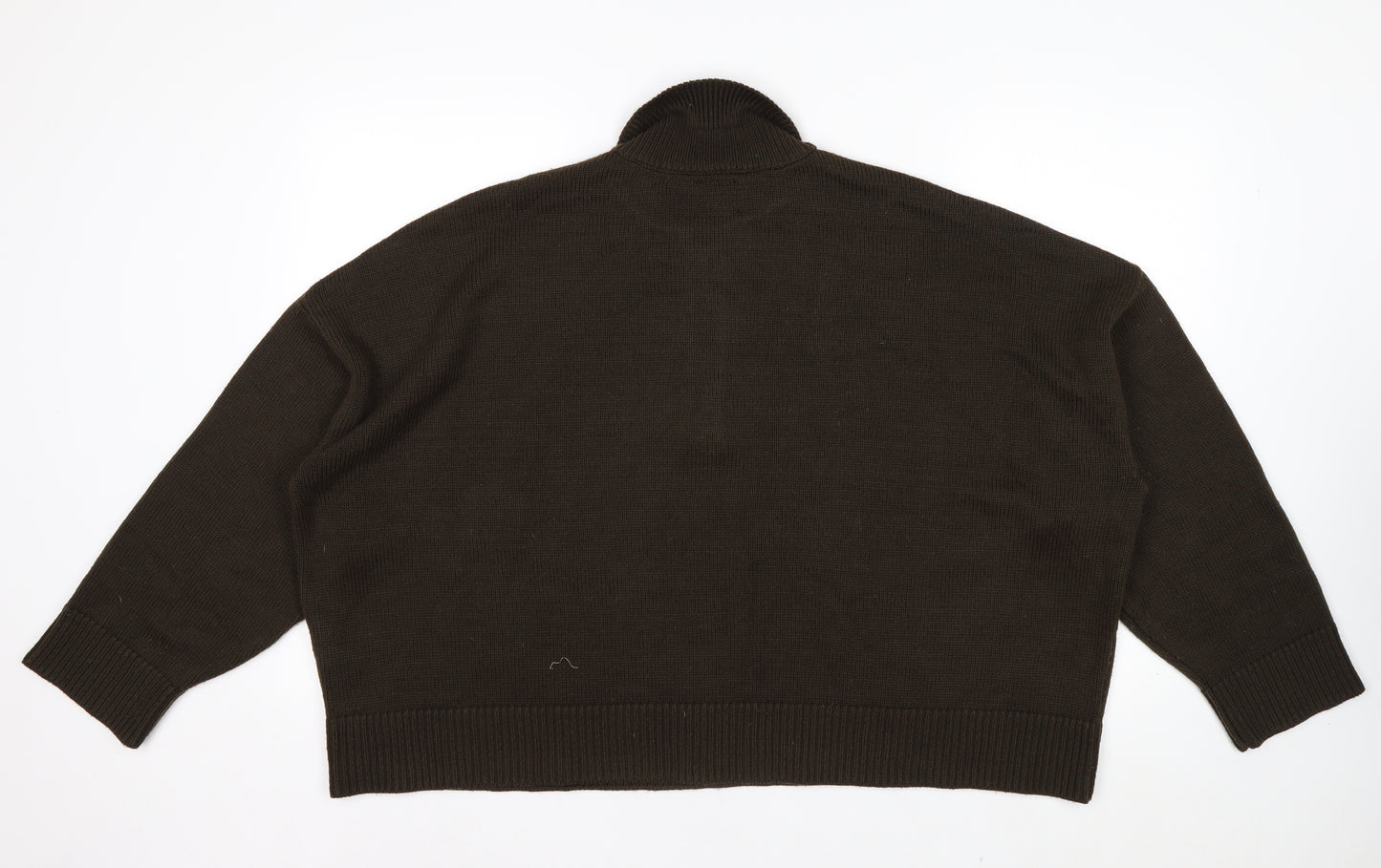 ASOS Design Women Brown Acrylic Henley Jumper Size L 16-18