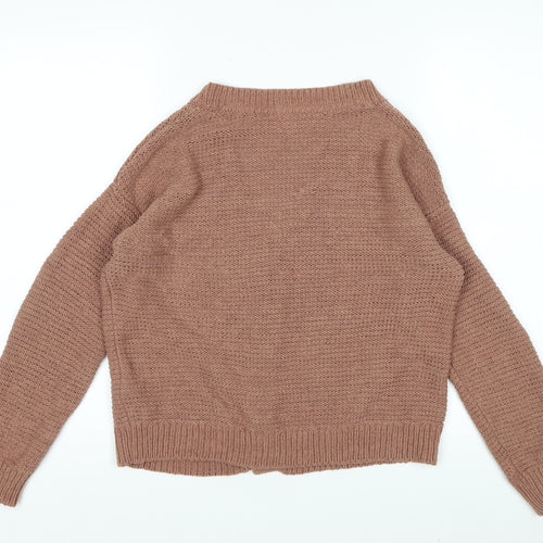 Fat Face Women’s Brown Cotton Knit Cardigan Size 12 V-Neck