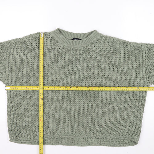 New Look Women's Green Chunky Knit Relaxed Pullover Jumper Size S