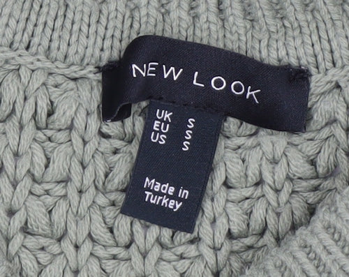 New Look Women's Green Chunky Knit Relaxed Pullover Jumper Size S