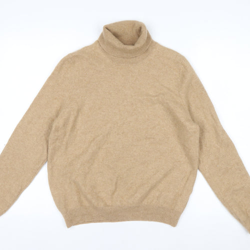 Marks and Spencer Women Beige Roll Neck 100% Cashmere Jumper Size 16