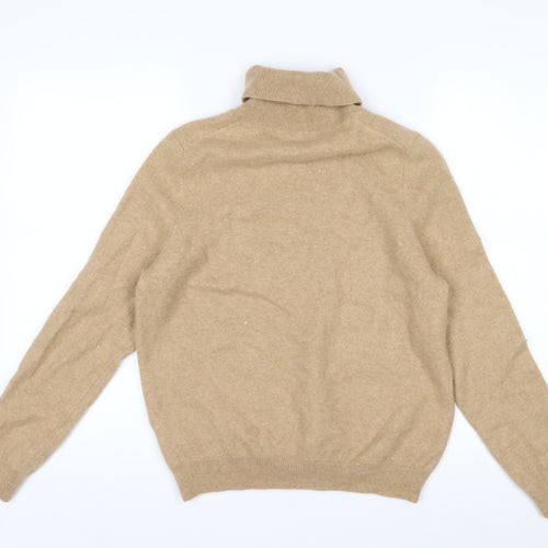 Marks and Spencer Women Beige Roll Neck 100% Cashmere Jumper Size 16