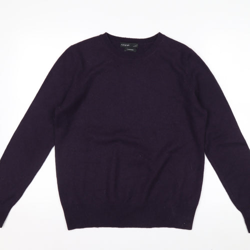 Marks and Spencer Women Purple 100% Cashmere Crew Neck Jumper Size 10